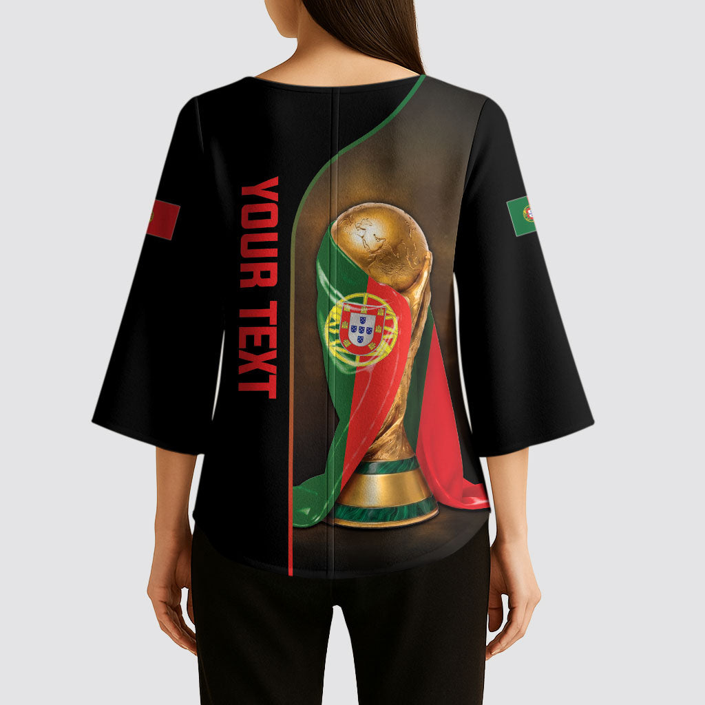 Personalized Portugal Football 2026 Kimono Sleeve Blouse Trophy Flag Pride Art