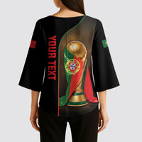 Personalized Portugal Football 2026 Kimono Sleeve Blouse Trophy Flag Pride Art