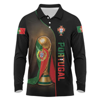 Personalized Portugal Football 2026 Long Sleeve Polo Shirt Trophy Flag Pride Art