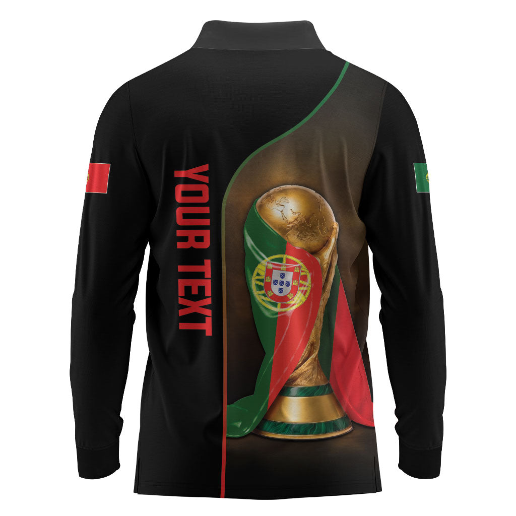 Personalized Portugal Football 2026 Long Sleeve Polo Shirt Trophy Flag Pride Art