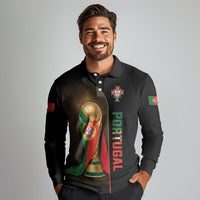 Personalized Portugal Football 2026 Long Sleeve Polo Shirt Trophy Flag Pride Art