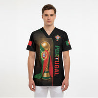 Personalized Portugal Football 2026 Scrub Top Trophy Flag Pride Art