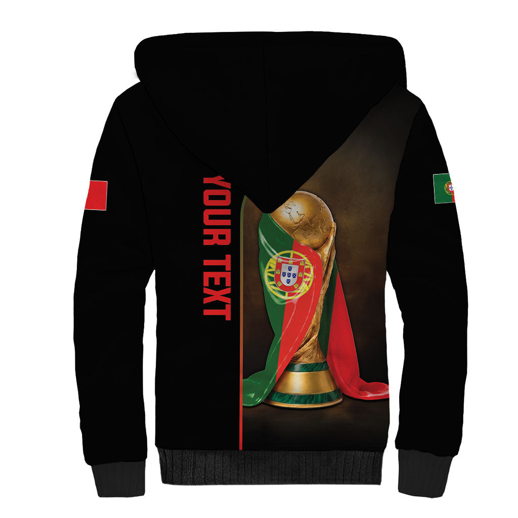Personalized Portugal Football 2026 Sherpa Hoodie Trophy Flag Pride Art