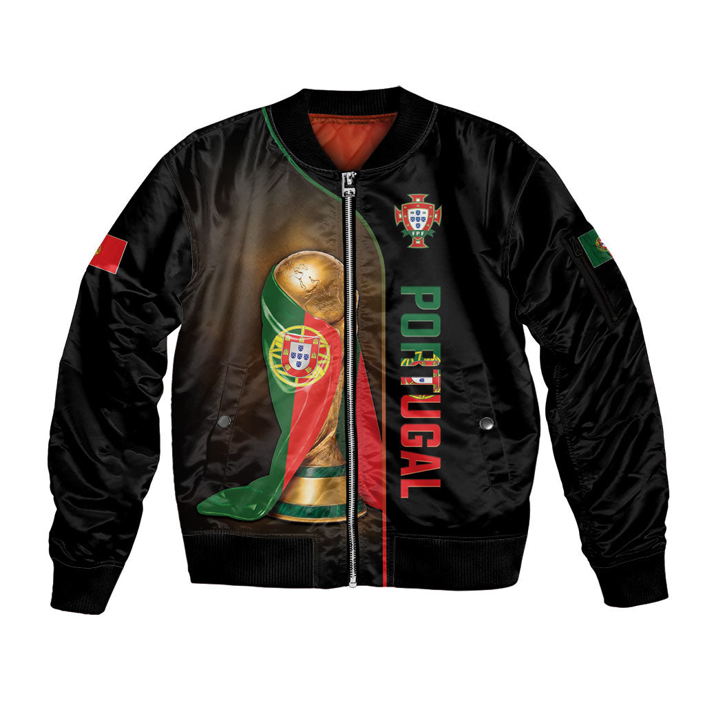 Personalized Portugal Football 2026 Sleeve Zip Bomber Jacket Trophy Flag Pride Art