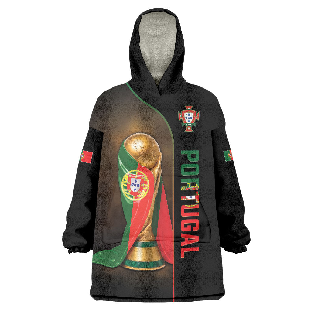 Personalized Portugal Football 2026 Wearable Blanket Hoodie Trophy Flag Pride Art