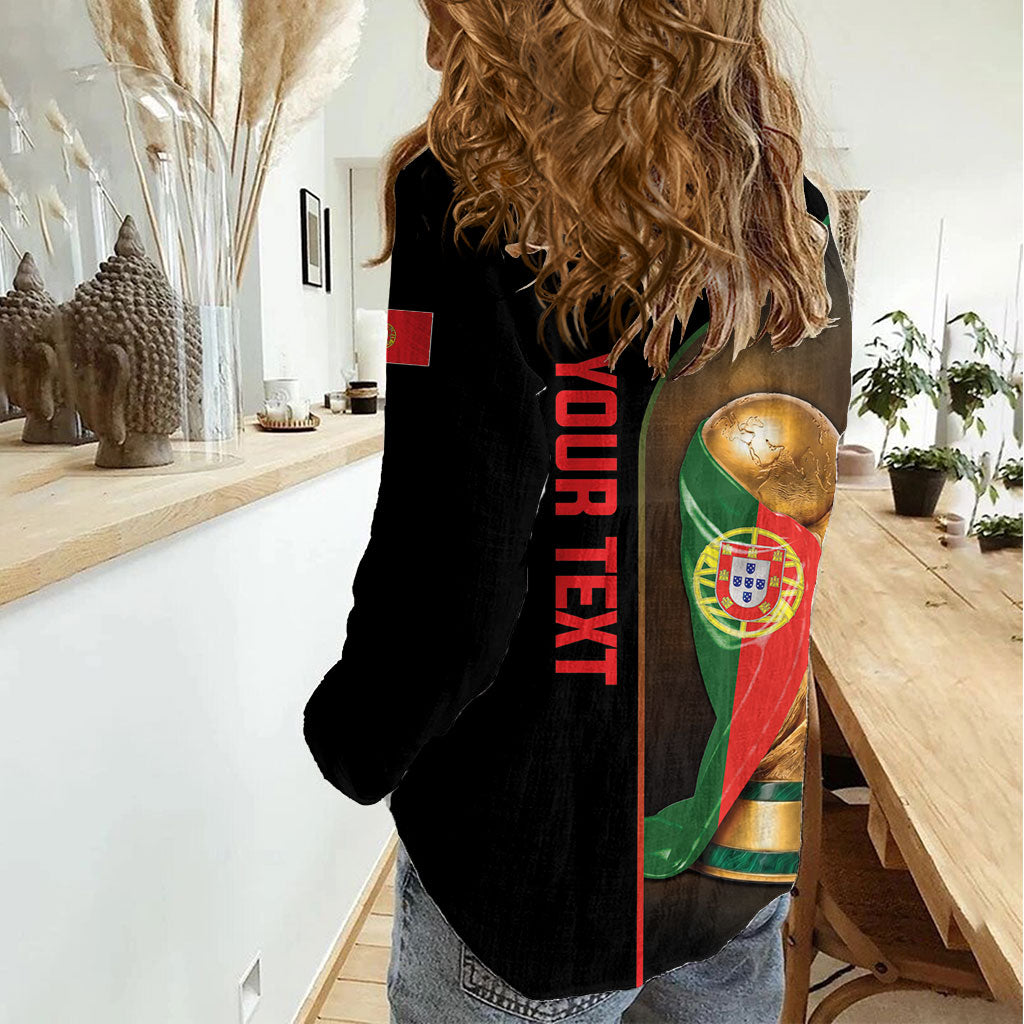 Personalized Portugal Football 2026 Women Casual Shirt Trophy Flag Pride Art