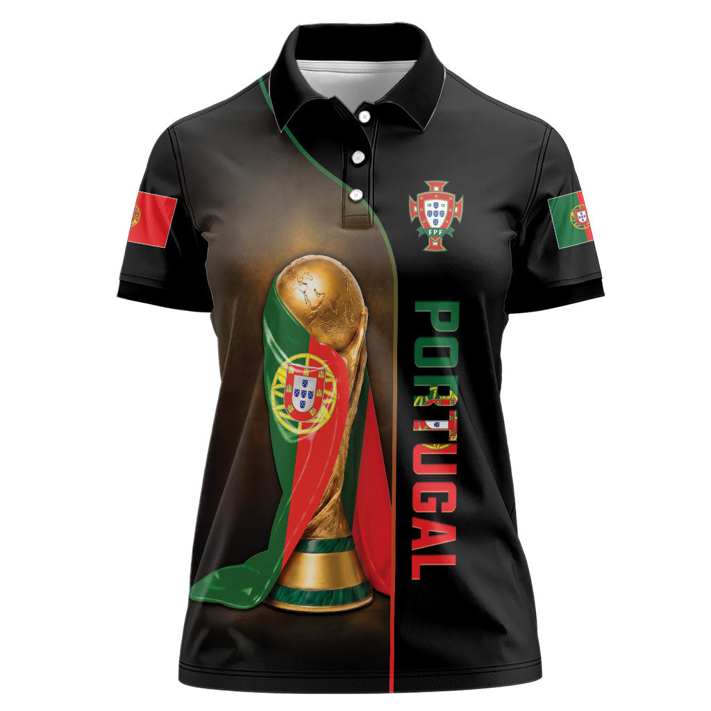Personalized Portugal Football 2026 Women Polo Shirt Trophy Flag Pride Art