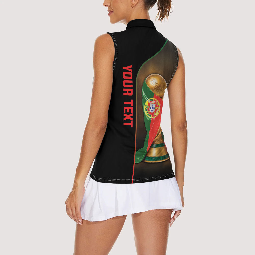 Personalized Portugal Football 2026 Women Sleeveless Polo Shirt Trophy Flag Pride Art