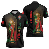 Personalized Portugal Football 2026 Zipper Polo Shirt Trophy Flag Pride Art