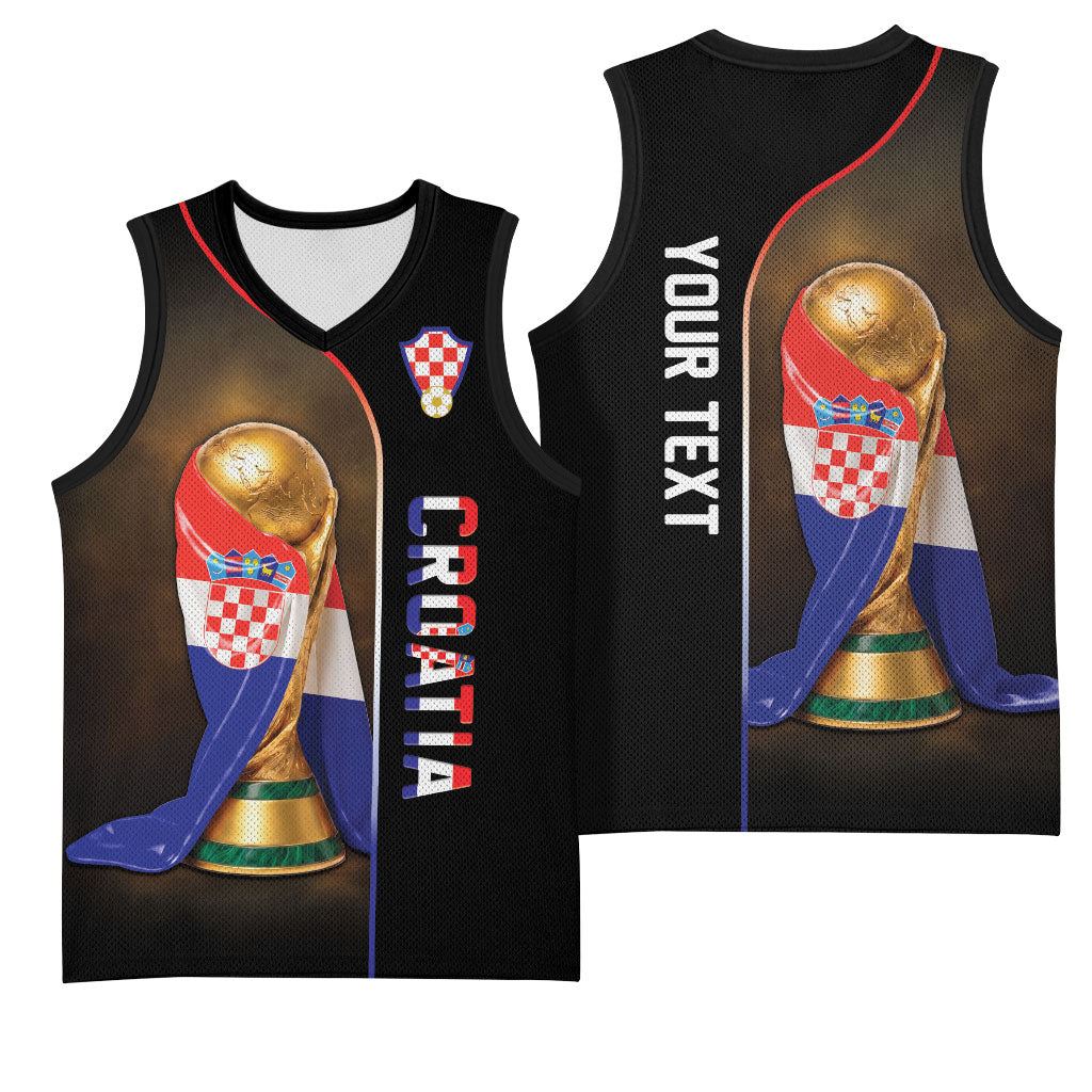 Personalized Croatia Football 2026 Basketball Jersey Trophy Flag Pride Art