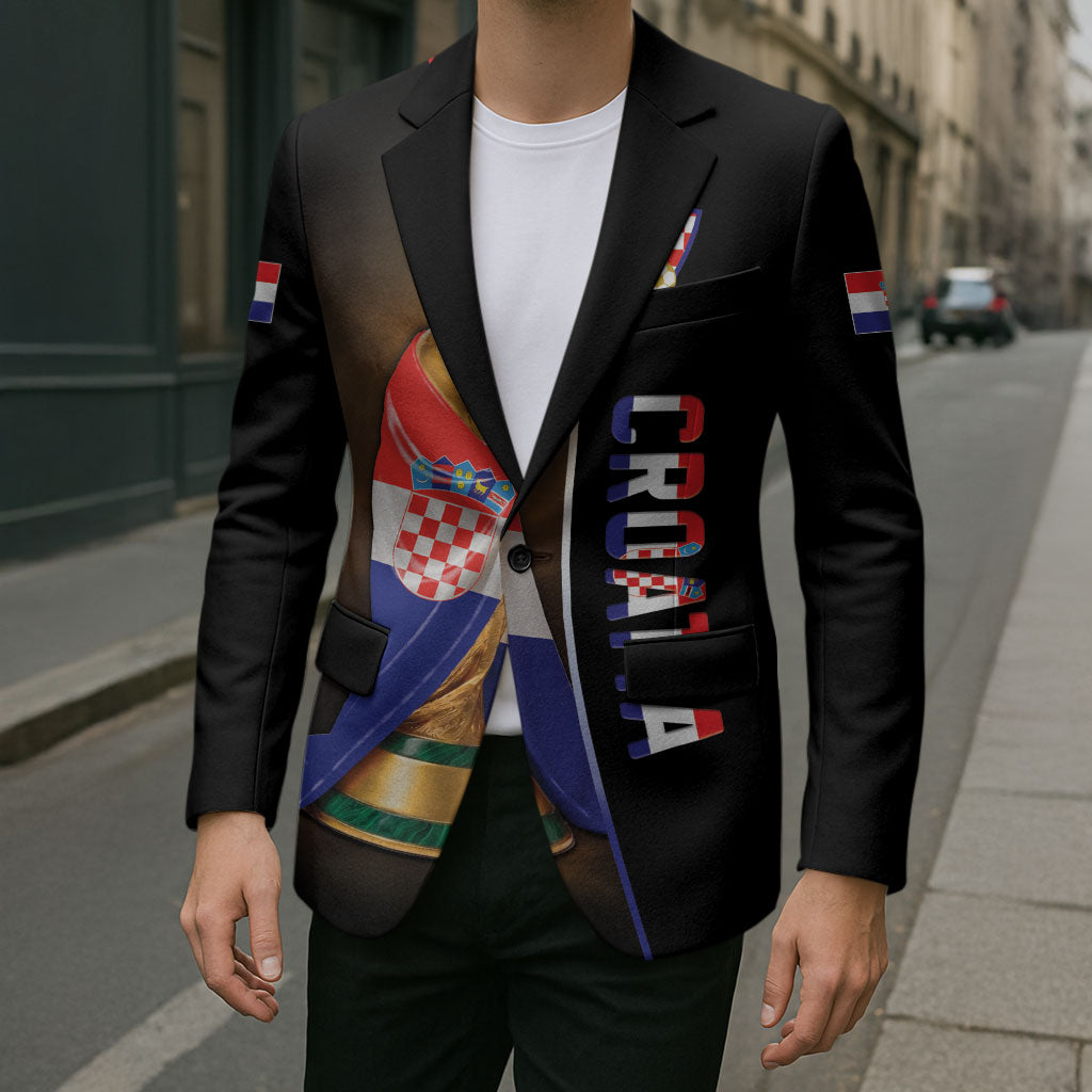 Personalized Croatia Football 2026 Blazer Trophy Flag Pride Art