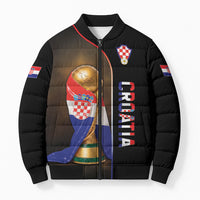 Personalized Croatia Football 2026 Bomber Puffer Jacket Trophy Flag Pride Art