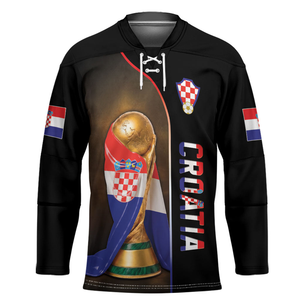 Personalized Croatia Football 2026 Hockey Jersey Trophy Flag Pride Art