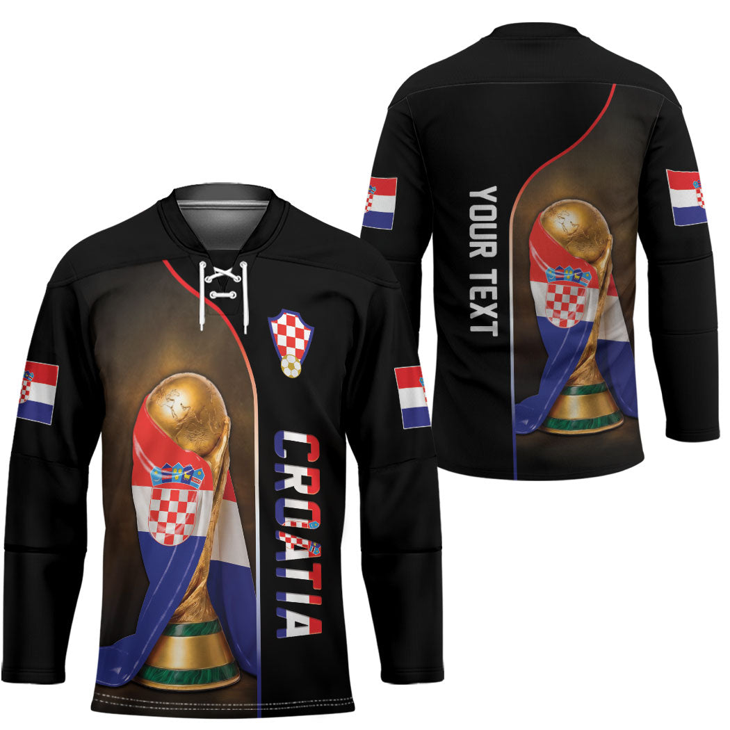 Personalized Croatia Football 2026 Hockey Jersey Trophy Flag Pride Art