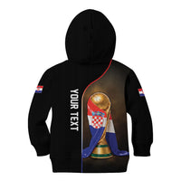 Personalized Croatia Football 2026 Kid Hoodie Trophy Flag Pride Art