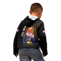 Personalized Croatia Football 2026 Kid Hoodie Trophy Flag Pride Art