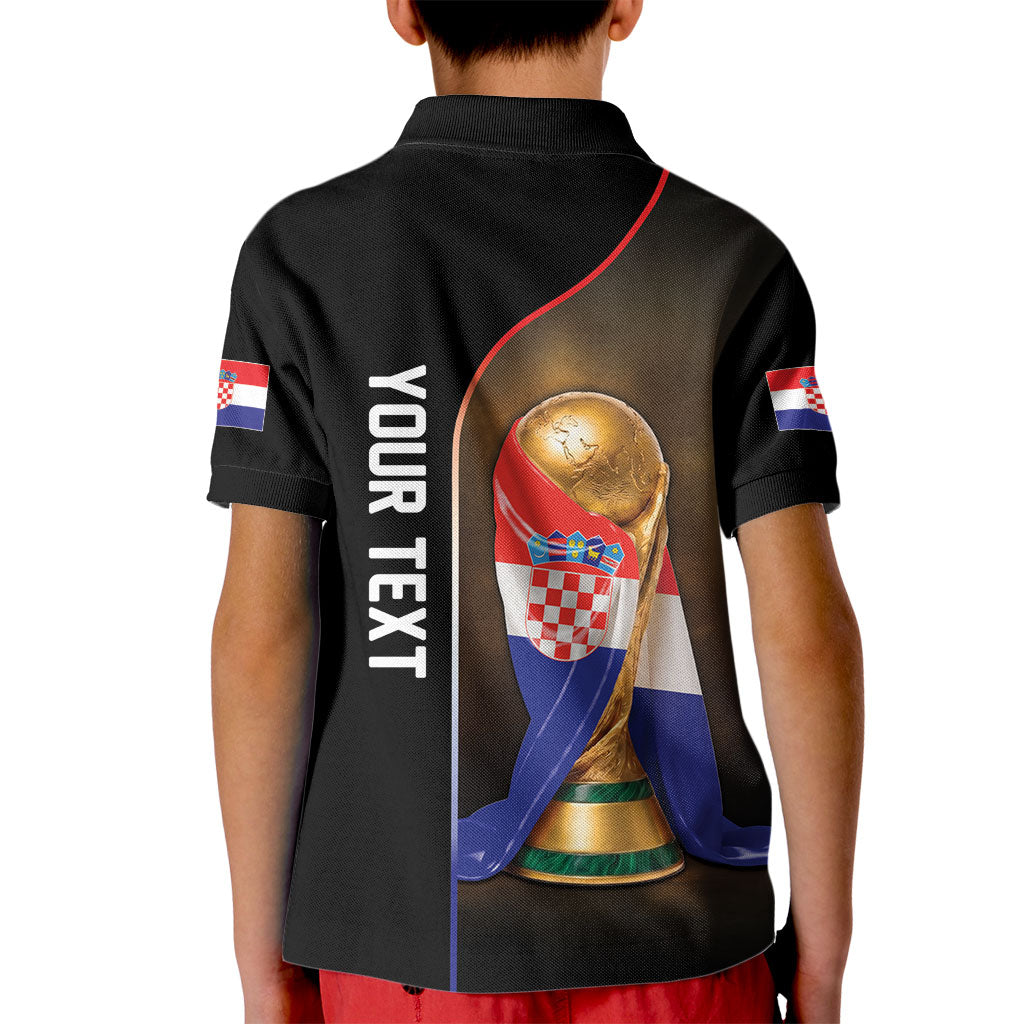 Personalized Croatia Football 2026 Kid Polo Shirt Trophy Flag Pride Art