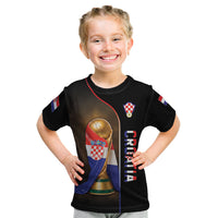Personalized Croatia Football 2026 Kid T Shirt Trophy Flag Pride Art