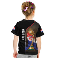 Personalized Croatia Football 2026 Kid T Shirt Trophy Flag Pride Art
