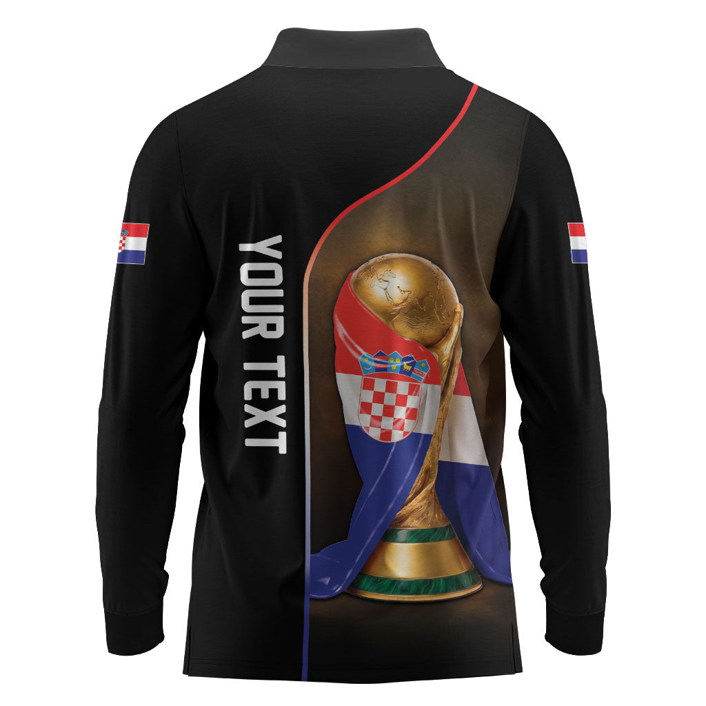 Personalized Croatia Football 2026 Long Sleeve Polo Shirt Trophy Flag Pride Art