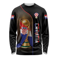 Personalized Croatia Football 2026 Long Sleeve Shirt Trophy Flag Pride Art