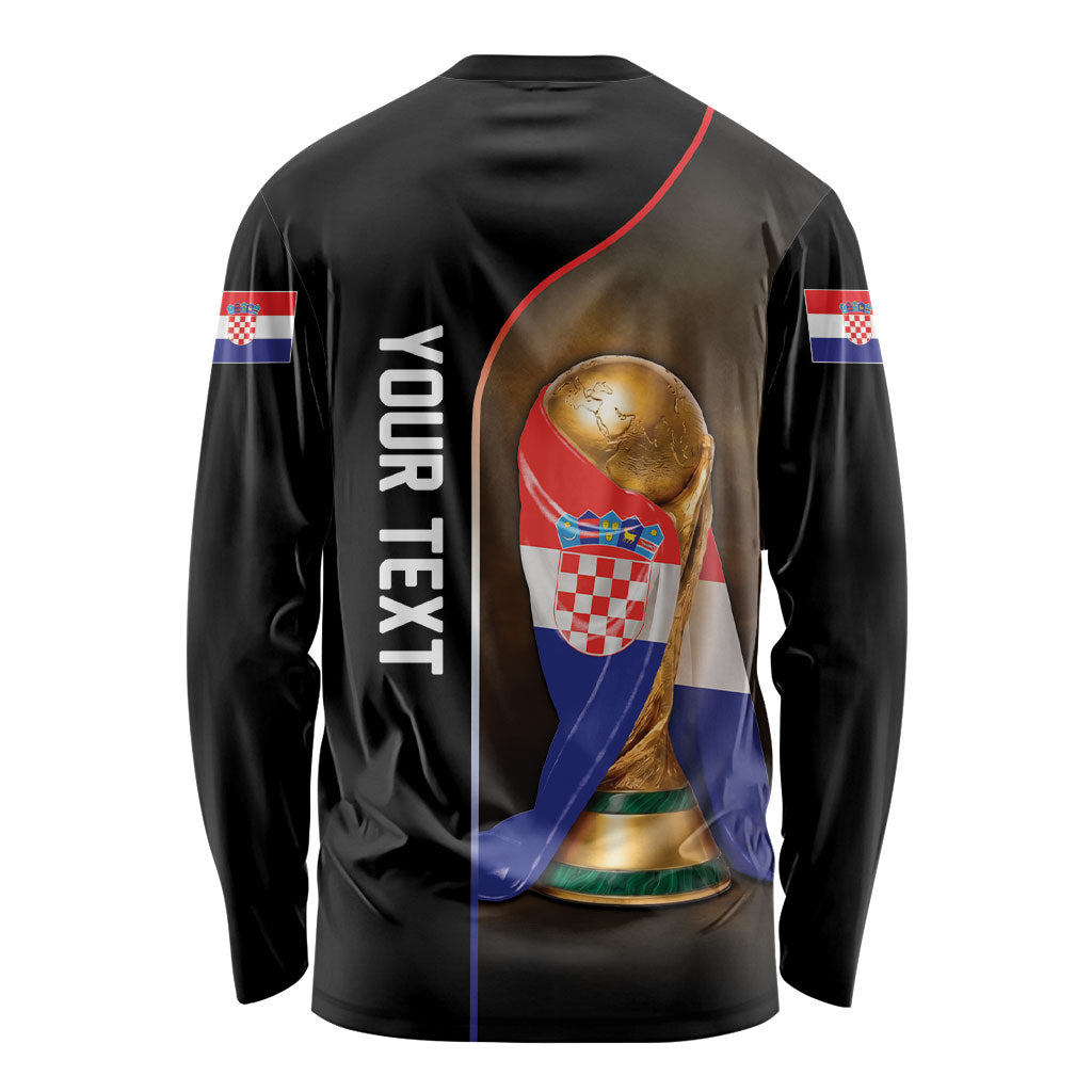 Personalized Croatia Football 2026 Long Sleeve Shirt Trophy Flag Pride Art