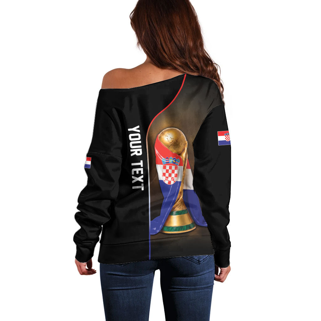 Personalized Croatia Football 2026 Off Shoulder Sweater Trophy Flag Pride Art