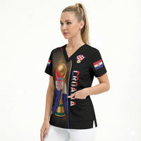 Personalized Croatia Football 2026 Scrub Top Trophy Flag Pride Art