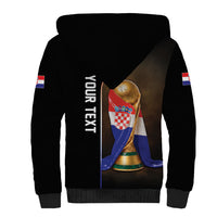 Personalized Croatia Football 2026 Sherpa Hoodie Trophy Flag Pride Art