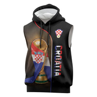 Personalized Croatia Football 2026 Sleeveless Hoodie Trophy Flag Pride Art