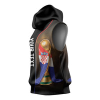 Personalized Croatia Football 2026 Sleeveless Hoodie Trophy Flag Pride Art