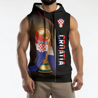 Personalized Croatia Football 2026 Sleeveless Hoodie Trophy Flag Pride Art