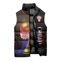 Personalized Croatia Football 2026 Sleeveless Puffer Jacket Trophy Flag Pride Art