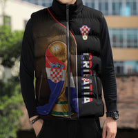 Personalized Croatia Football 2026 Sleeveless Puffer Jacket Trophy Flag Pride Art