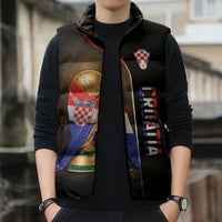 Personalized Croatia Football 2026 Sleeveless Puffer Jacket Trophy Flag Pride Art