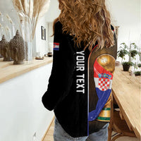 Personalized Croatia Football 2026 Women Casual Shirt Trophy Flag Pride Art