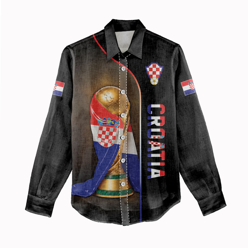Personalized Croatia Football 2026 Women Casual Shirt Trophy Flag Pride Art