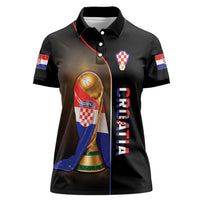 Personalized Croatia Football 2026 Women Polo Shirt Trophy Flag Pride Art
