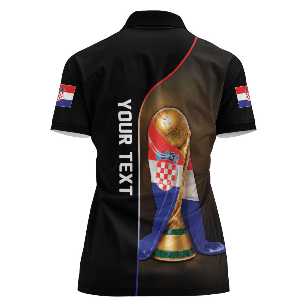 Personalized Croatia Football 2026 Women Polo Shirt Trophy Flag Pride Art