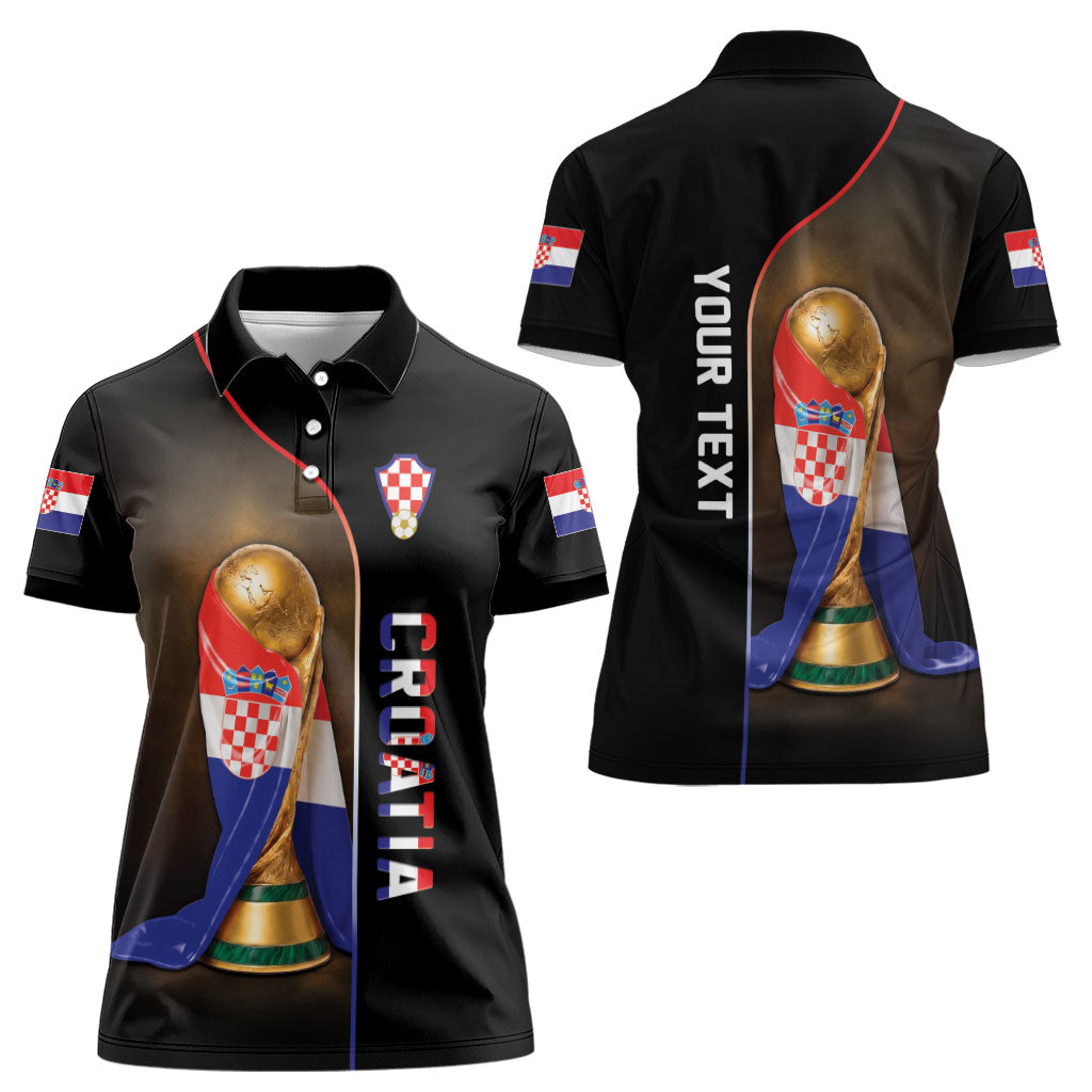 Personalized Croatia Football 2026 Women Polo Shirt Trophy Flag Pride Art
