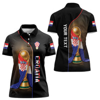 Personalized Croatia Football 2026 Women Polo Shirt Trophy Flag Pride Art