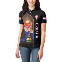Personalized Croatia Football 2026 Women Polo Shirt Trophy Flag Pride Art