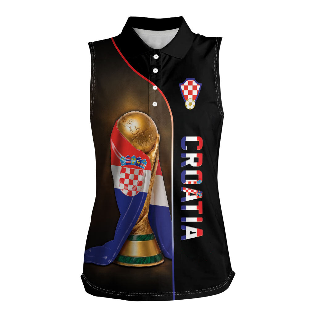 Personalized Croatia Football 2026 Women Sleeveless Polo Shirt Trophy Flag Pride Art