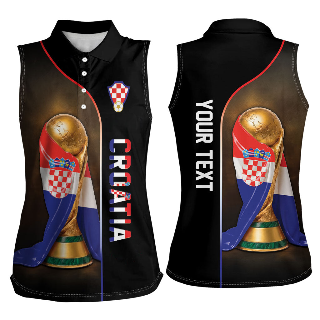 Personalized Croatia Football 2026 Women Sleeveless Polo Shirt Trophy Flag Pride Art