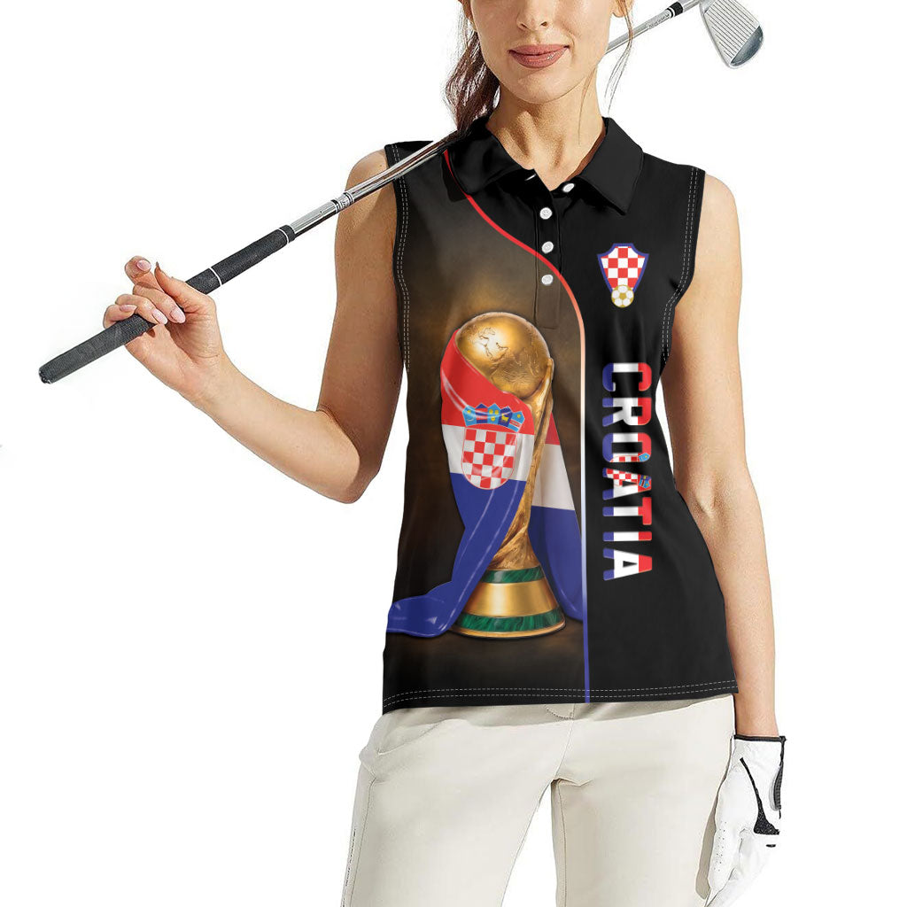 Personalized Croatia Football 2026 Women Sleeveless Polo Shirt Trophy Flag Pride Art