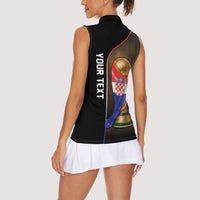 Personalized Croatia Football 2026 Women Sleeveless Polo Shirt Trophy Flag Pride Art