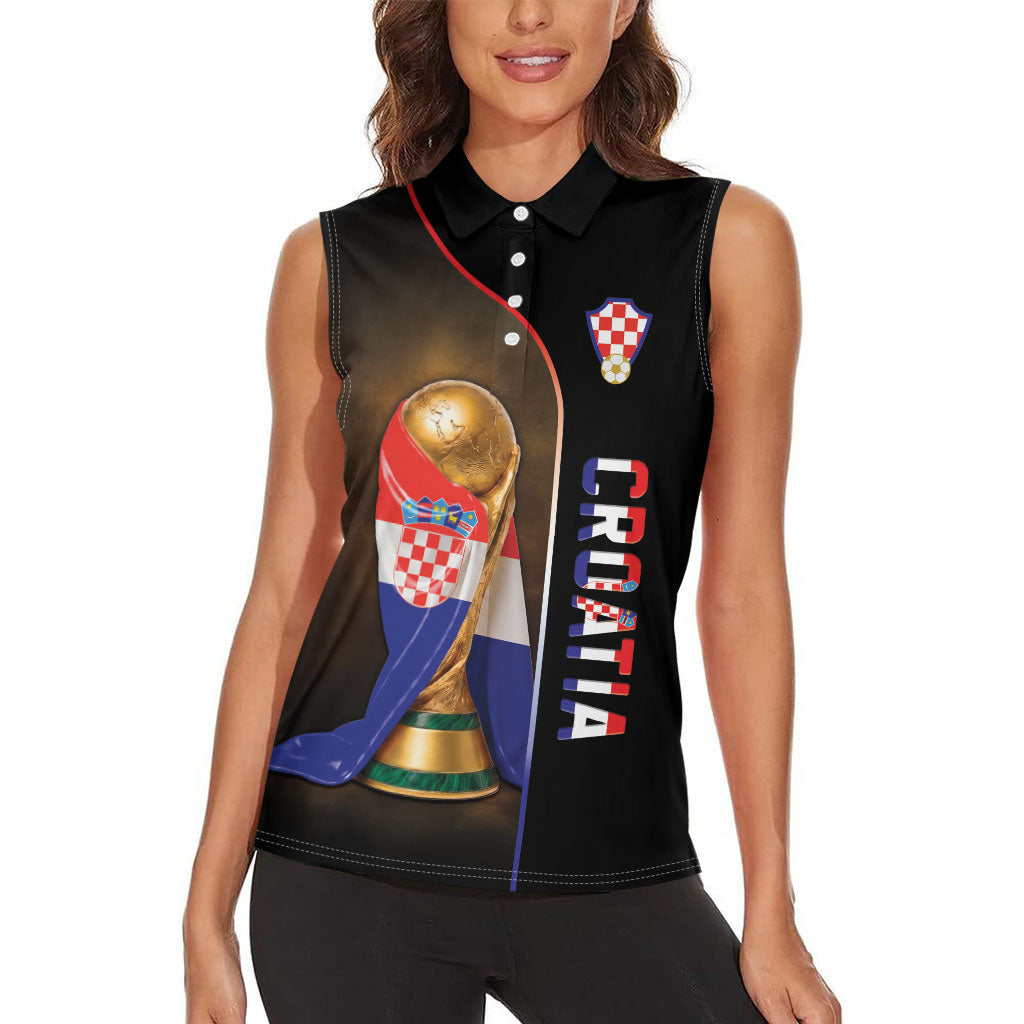 Personalized Croatia Football 2026 Women Sleeveless Polo Shirt Trophy Flag Pride Art
