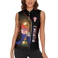 Personalized Croatia Football 2026 Women Sleeveless Polo Shirt Trophy Flag Pride Art