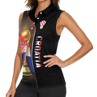 Personalized Croatia Football 2026 Women Sleeveless Polo Shirt Trophy Flag Pride Art