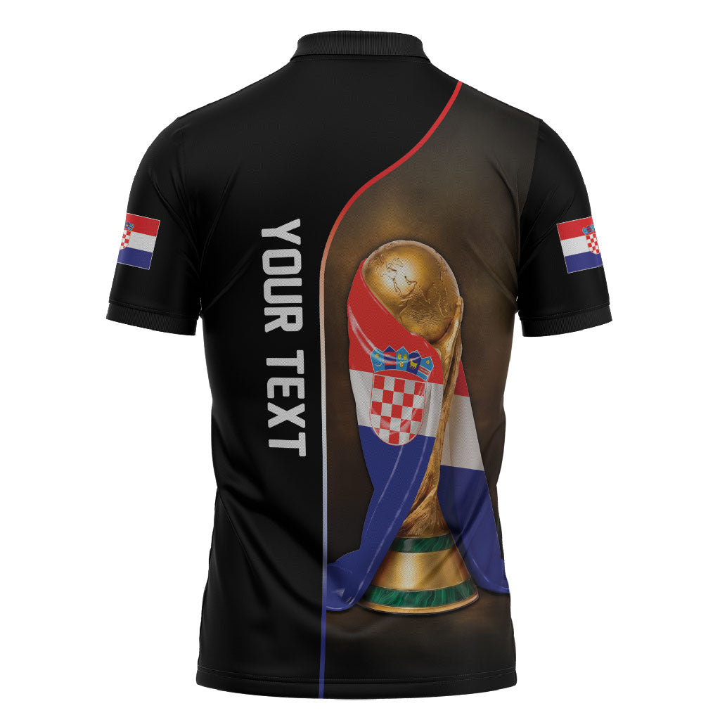 Personalized Croatia Football 2026 Zipper Polo Shirt Trophy Flag Pride Art